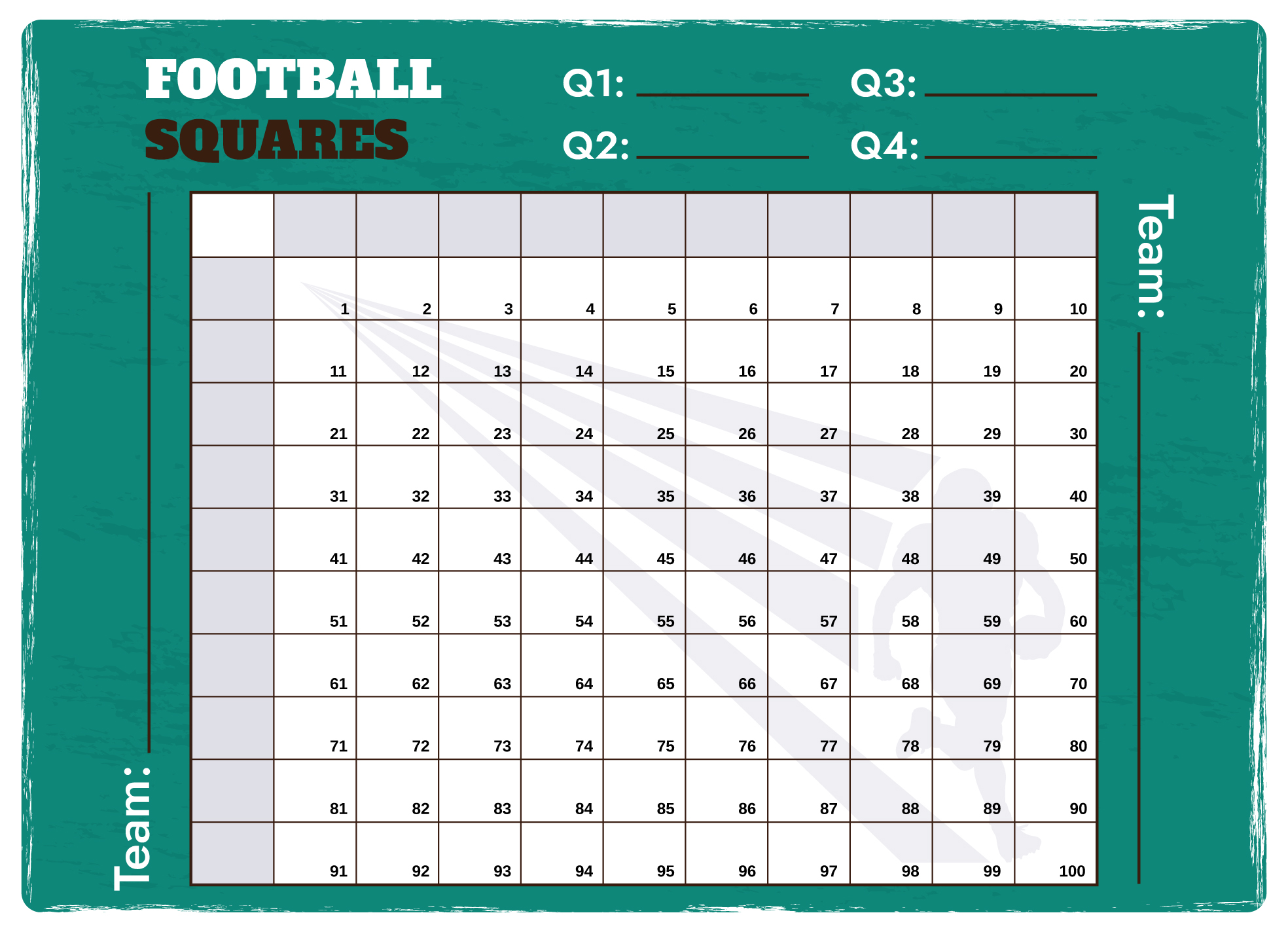super bowl squares with numbers free google docs template - gdoc.io